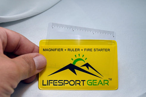 Fresnel Lens Pocket Magnifier Credit Card Wallet Size 6 Pack, Portable Ruler and Emergency Solar Fire Starter, Compact Magnifying Glass Home Offic...