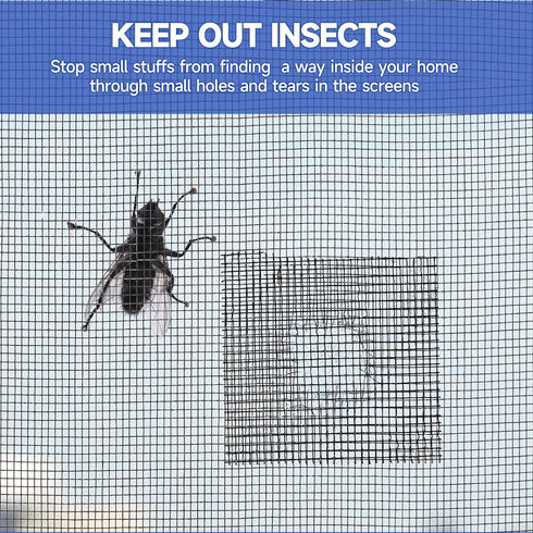 Window Screen Repair Tape, Screen Rrepair Kit for Windows or Doors Screen Repair, Strong Adhesive Screen Patch Repair Kit Mesh Repair (Black, 15 F...