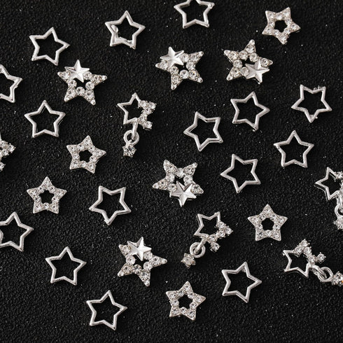 30pcs Nail Charms,Silver Nail Charms,Y2k Nail Charms,Silver Charms for Nails,Acrylic Nail Charms,Junk Charms,Nail Charms Silver, Nail Art Supplies...