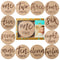 Kate & Milo Baby Monthly Milestone Marker Discs - Classic Cursive Script Wooden Discs with Reversible Photo Props for Baby Announcement and Milest...
