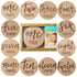 Kate & Milo Baby Monthly Milestone Marker Discs - Classic Cursive Script Wooden Discs with Reversible Photo Props for Baby Announcement and Milest...