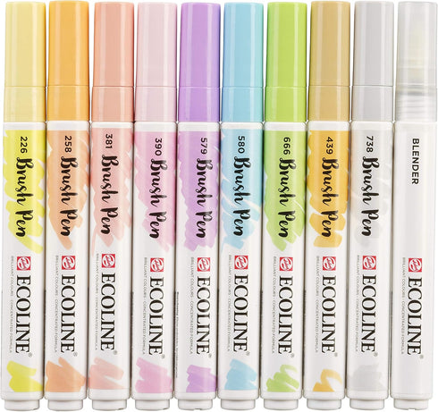 Ecoline Brush Pen set Pastel | 10 colours (11509801)...