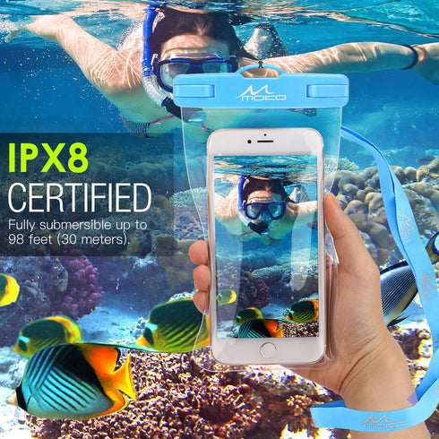 MoKo Waterproof Phone Pouch 4Pack, Underwater Phone Case Dry Bag with Lanyard Compatible with iPhone 14 13 12 11 Pro Max X/Xr/Xs Max/SE 3, Galaxy ...
