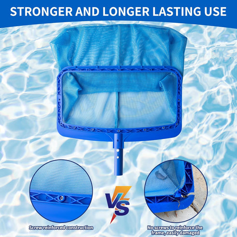 Pool Skimmer Net - Pool Nets for Cleaning, Pool Leaf Skimmer Net with Fine Mesh Reinforced Frame, Pool Raft...