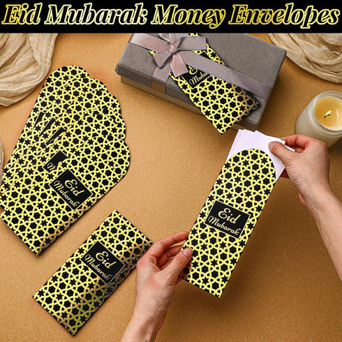 48 Pcs Eid Mubarak Money Envelopes for Cash Gifts Eid Money Envelopes with Gold Foil Printing Design Ramadan Lucky Cash Currency Gift Card Holders...