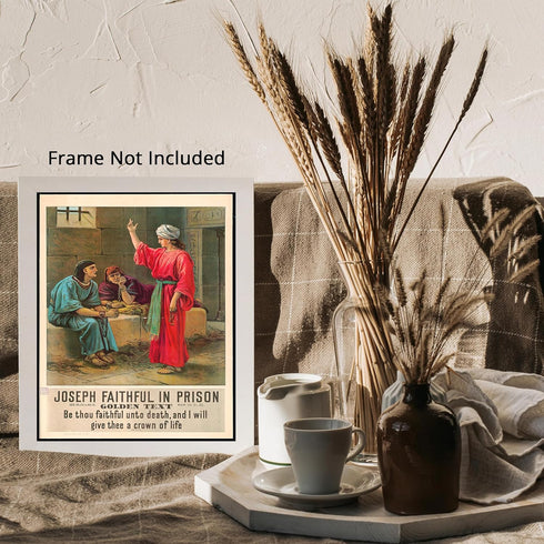 Posterizer 1 pcs-Joseph faithful in prison poster-Religious Posters-Gifts for Christians -Decor for Church, Sunday School Classroom- unframed wall...