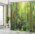 Ambesonne Rainforest Decorations Shower Curtain Set, Tropical Rainforest Landscape Malaysia Asia Green Tree Trunks Uncultivated Wood, Bathroom Acc...