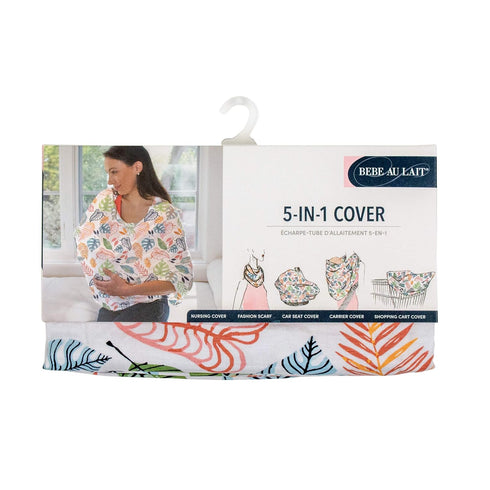 Bebe au Lait 5-in-1 Multi-Use Cover: Nursing Covers for Breastfeeding, Infinity Scarf, Nursing Shawl, Car Seat Cover, Shopping Cart Cover, Carrier...