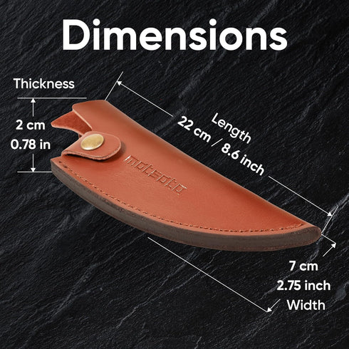 Premium Leather Sheath for Original Japanese Chef Knife, Kitchen Knife Holder, Brown...