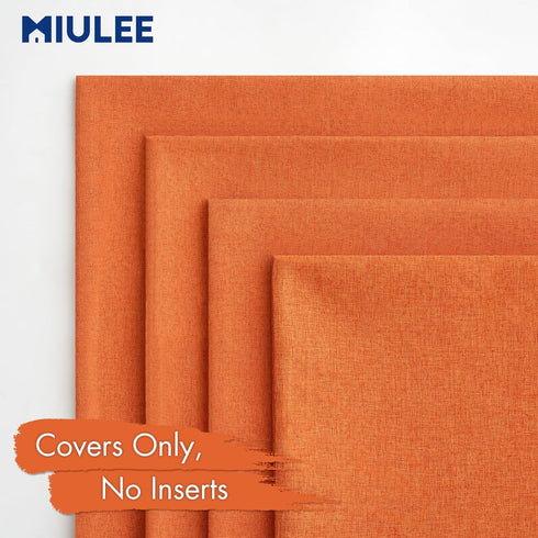 MIULEE Fall Pack of 4 Decorative Outdoor Throw Pillow Covers Linen Waterproof Pillow Covers Farmhouse Cushion Cases for Patio Garden Tent Balcony ...