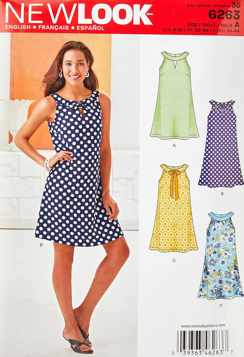 Simplicity Creative Patterns New Look Misses' A-Line Dress, A (8-10-12-14-16-18)...