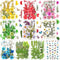 Nuanchu 223 Pcs Real Dried Pressed Flowers for Crafts Natural Dried Leaves and Butterfly Stickers Set Colorful Daisy Flowers and Adhesive Butterfl...