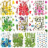 Nuanchu 223 Pcs Real Dried Pressed Flowers for Crafts Natural Dried Leaves and Butterfly Stickers Set Colorful Daisy Flowers and Adhesive Butterfl...