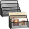SUPEASY Mail Organizer for Desk, Mesh Metal Mail Holder Countertop with 3-Slot, Letter Sorter File Holder, Office Envelope Organizer for Mails (Bl...