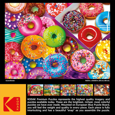 RoseArt - Kodak Premium - I Love Donuts - 1000 Piece Jigsaw Puzzle for Adults...