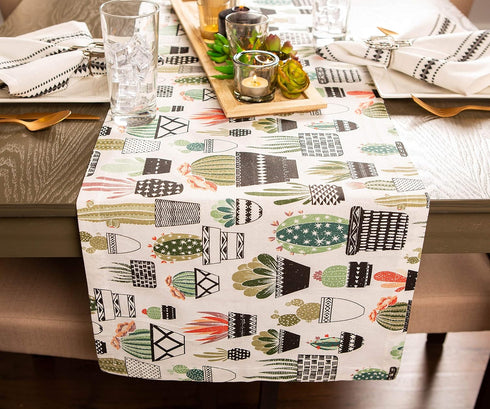 DII Urban Cactus Kitchen Collection, 14x72 Tablerunner...