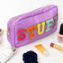 Fablinks Pink Nylon Cosmetic Bag with Chenille Letter Patches...