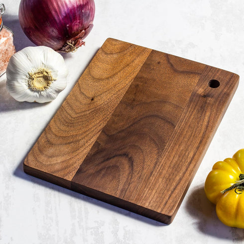Walnut Wood Cutting Board and Charcuterie Board, 8" x 6-3/8"...