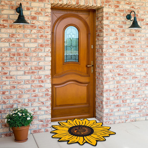 Extra Large Sunflower Welcome Doormat 29.5" x 29.5" Non Slip Area Rug Summer Decorative Floral Mat for Kitchen, Bathroom, Bedroom, Living Room, In...