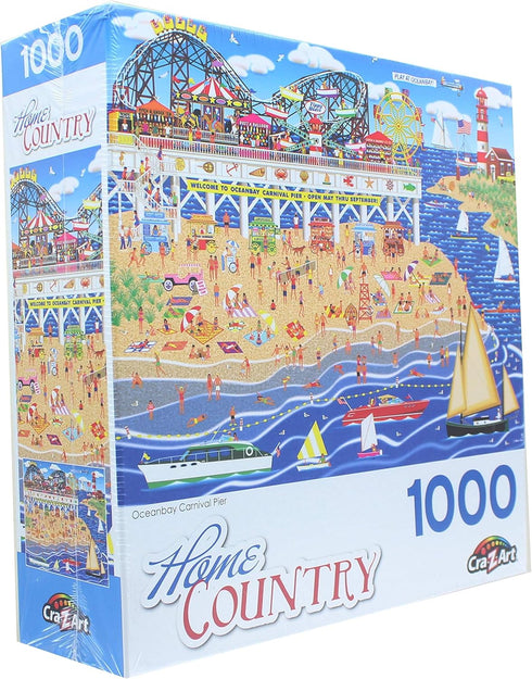 RoseArt - Home Country - Oceanbay Carnival Pier - 1000 Piece Jigsaw Puzzle for Adults...
