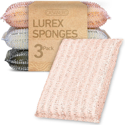 3-Pack Kitchen Scrubbing Sponges, Durable Non Scratch Heavy Duty Multi-Surface Cleaning Sponges for Kitchen, Bathroom, Dishes, Non-Stick Cookware,...