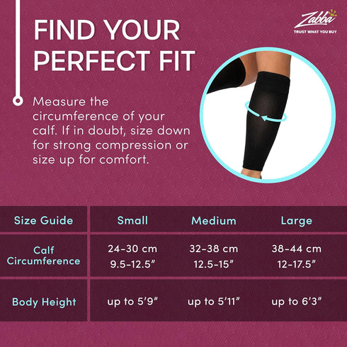Calf Support - Large, Calf Compression Sleeve 2 Pack for Men and Women - Leg Sleeves for Sports, Running, Flights, and Shin Splints - Black...