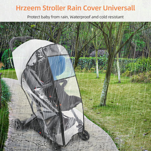 Stroller Rain Cover-Nylon Webbing Stroller Rain Cover Universal, with Mesh Ventilation Holes Lightweight Stroller Cover, Waterproof Windproof Baby...