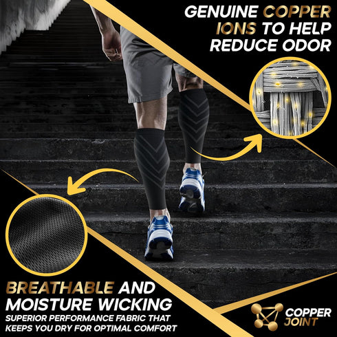 Calf Compression Sleeve for Men & Women –Leg Compression Sleeve for Shin Splint Relief, Leg Cramps, Varicose Vein Compression Leg Sleeve, Calf Sle...