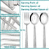E-far Hammered Serving Utensils Set of 6, Stainless Steel 8.7 Inch Square Hostess Serving Set, Metal Serving Spoon Slotted Spoons Forks for Party ...