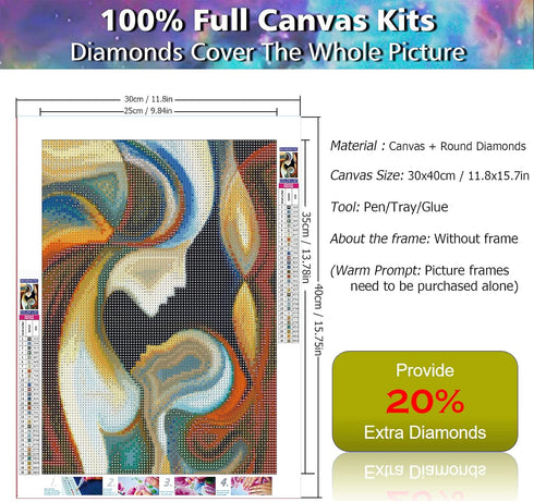 YALKIN Diamond Painting Kits for Adults, DIY 5D Diamond Painting Paint Abstract Mother by Number with Gem Art Drill Diamond Painting Kits for for ...