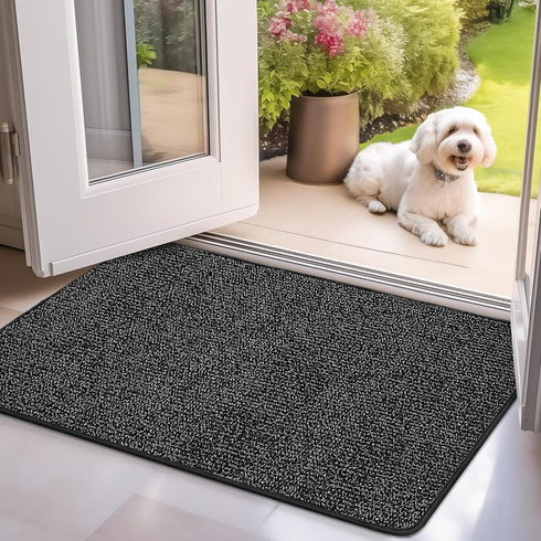 Mibao Indoor Door Mat, 20" x 31.5", Dirt Trapper Entrance Doormat, Non-Slip Low Profile Mat, Dog Door Mat, Super Absorbent Welcome Mat for Front D...