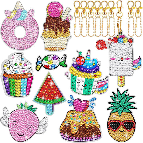 MTLEE 10 Sets Arts and Crafts for Kids Ages 8-12 5D Diamond Painting Keychain Kits Gem Art Kits for Girls Crafts Gem Painting Kits Diamond Art Gif...