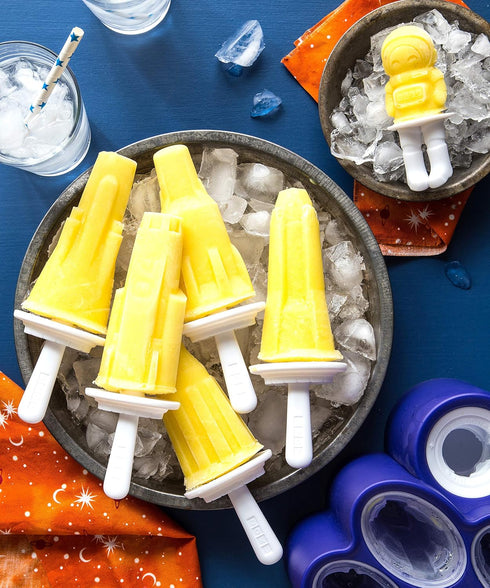 ZOKU Space Ice Pop Molds, 6 Rocket and Astronaut-shaped Popsicles Molds in One Tray with Reusable Popsicle Sticks, BPA-free...