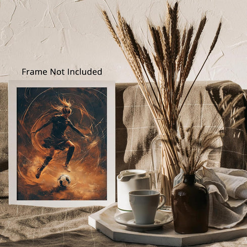 Posterizer 1 pcs-abstract Football-soccer player dribbling poster -2-Sports & Hobby Art Gifts for sports fans Decor for Home & Office- unframed wa...