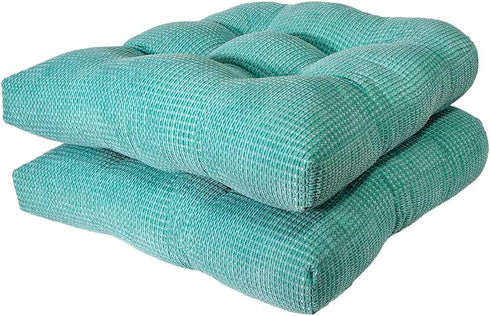 Arlee Delano Cushions for Dining Memory Foam, Non-Skid Backing Chair Pads, 15.5" L x 15.5" W, Aquahaze Blue 2 Count...
