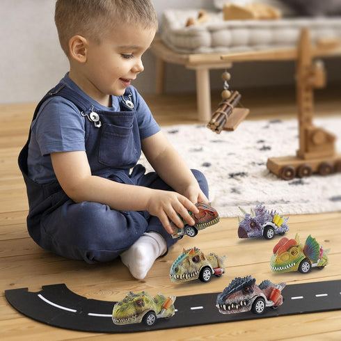 Dinosaur Toys for Ages 2-4, Pack of 6 | Pull Back Dinosaur Cars for Kids | 4 Inch Pull Back Cars for Boys Age 4-7 | Dinosaur Car Toys | Pull Back ...