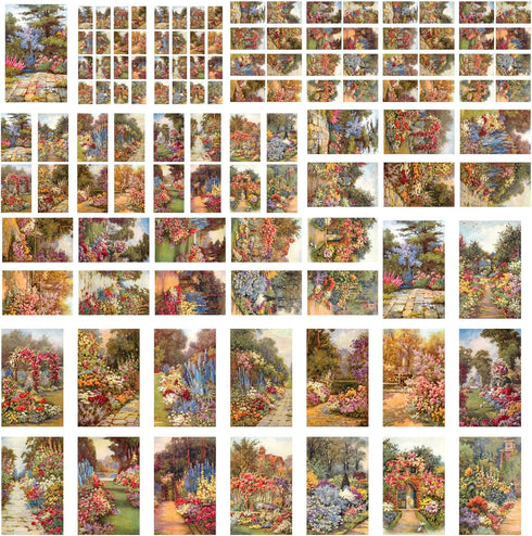 Decoupage Paper Pack (21 Sheets 6"x8") Beautiful Flowers Gardens Love FLONZ Vintage Styled St Valentive Birthday Cards Pictures for Decoupage, Cra...