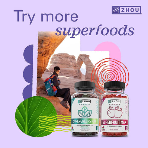 Zhou Nutrition USDA Organic Blue Spirulina Powder with KSM-66 Ashwagandha and Blueberry, Organic Superfood Powder, Antioxidants, Fiber, Mental Ene...