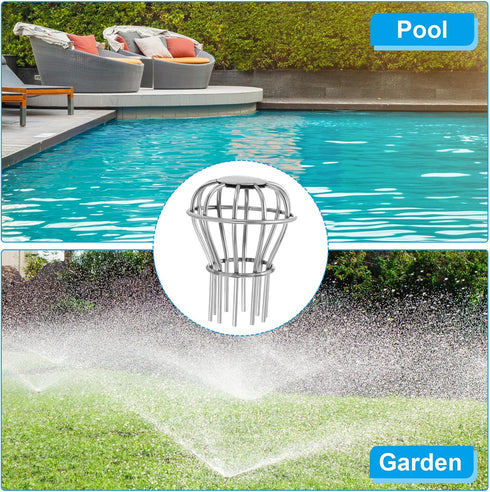 PATIKIL Gutter Guard, 304 Stainless Steel Down Pipe Strainer, Anti-Blocking Line Cap Drain Cover Downspout Protector for Blockage Leaves Debris, 2...