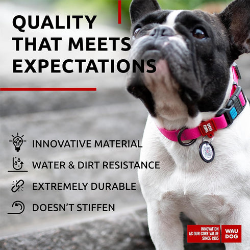 WAUDOG Waterproof Dog Collar - Adjustable Dog Collar for Large Dogs, Small and Medium Dogs - Breakaway Dog Collar Waterproof with Plastic Buckle a...