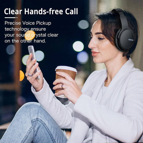 AMORNO Bluetooth Headphones Over Ear, 68 Hours Playtime Wireless Headphones with Mic, Foldable Adjustable Lightweight HiFi Stereo Headset for Cell...