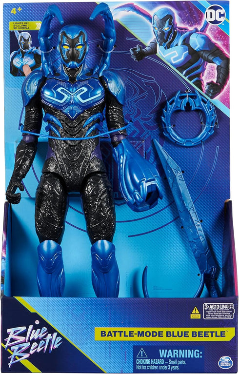 DC Comics, Battle-Mode Blue Beetle Action Figure, 12-inch, Lights & Sounds, Easy to Pose, Movie Superhero Kids Toys for Boys & Girls, Ages 4+...