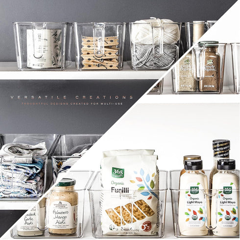 BINO | Clear Storage Organizer | THE HOLDER COLLECTION | Clear Containers for Organizing with Built-in Handles | Pantry Organization and Storage |...