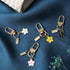 4 PCS Cute Flower Keychains Aesthetic Keychain Charms Daisy Keychain Enameled Keychains Mini Keychain Earphone Case Accessories Keyrings and Keych...