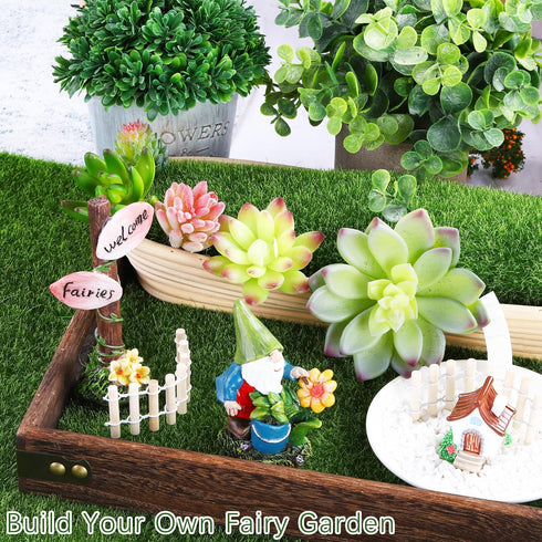 Elcoho 10 Pieces Fake Grass for Crafts Fairy Garden Grass 6 x 6 Inches Artificial Garden Grass for Miniature Ornament Garden Dollhouse DIY Decorat...