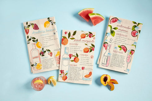 Mud Pie Peach Drink Recipe Towels, 26" x 16 1/2"...