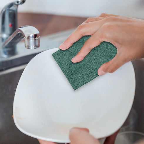 100 Pack - Heavy Duty Scour Pads - Reusable Non-Scratch 3 x 4 Inch Scouring Pads for Household Kitchen Dishes Pots Pans & Metal Grills, Multipurpo...