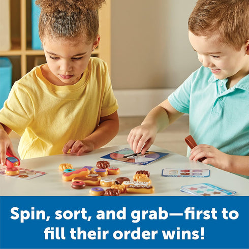 Learning Resources Grab That Donut!, 39 Pieces, Ages 3+,Fine Motor Game, Toddler Learning Toys,Toddler Toys, Educational Games for Kids, Preschool...