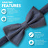 GoTie Men's Dotted Bowtie - Bow Ties Ready to Wear - Pretied Adjustable Ties for Short or Tall Men - The Navy Reflective...