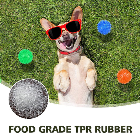 petizer 6 Pack 3.5” Squeaky Dog Toy Balls, Floating Dog Pool Balls, Spiky Dog Balls, Durable Interactive Fetch Toys for Puppy, Dog Chew Toys for T...